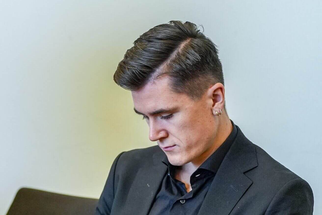 Jakob in court on March 25 (Lise Aserud/NTB/AFP via Getty Images)