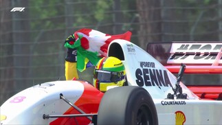 O tetracampeão mundial Sebastian Vettel fez exibição com a última Mclaren de Ayrton Senna — Foto: Reprodução/redes sociais