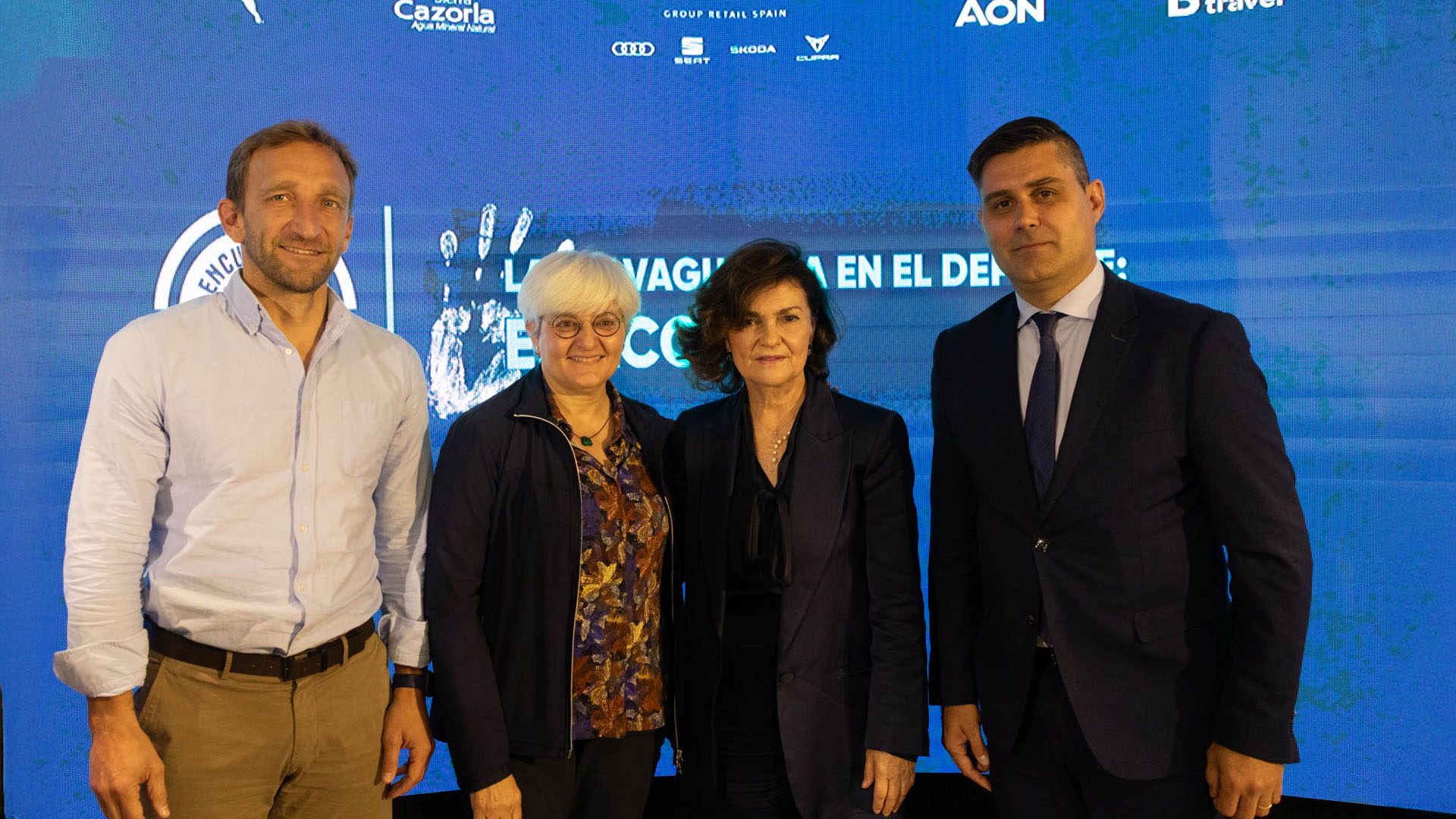 Diego Rivas, Maria José López, Carmen Calvo y David Aganzo.