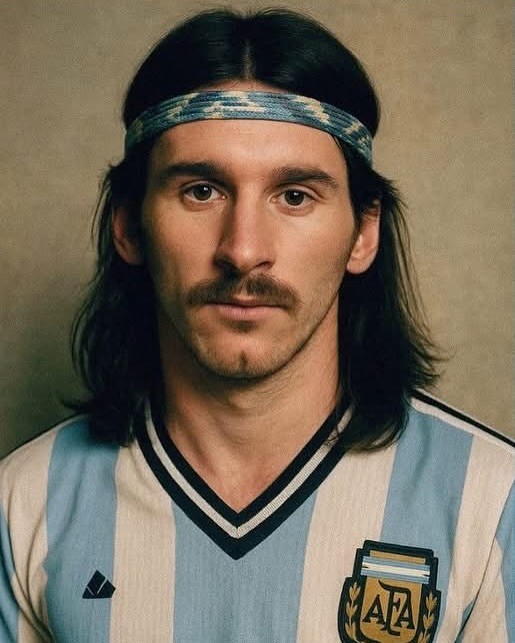 Messi, no estilo anos 80 — Foto: Reprodução