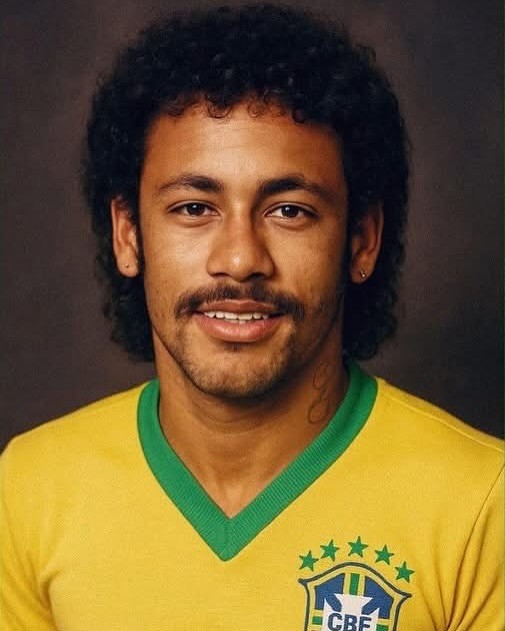 Neymar, no estilo anos 80 — Foto: Reprodução