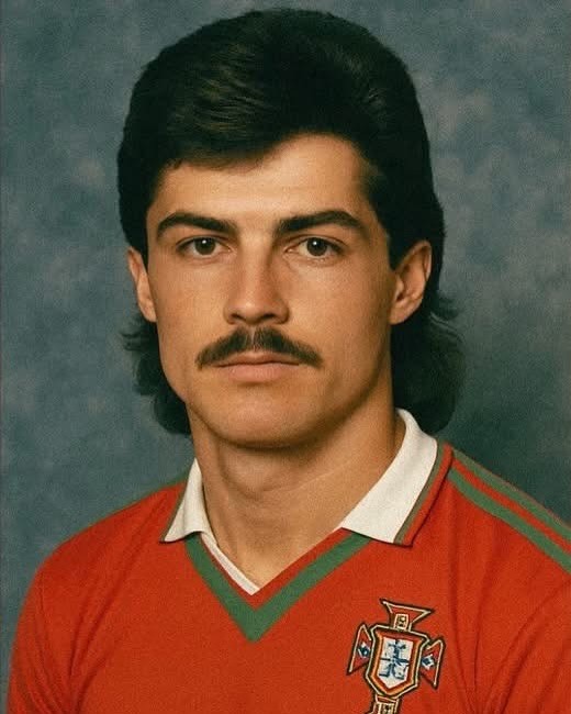 Cristiano Ronaldo, no estilo anos 80 — Foto: Reprodução