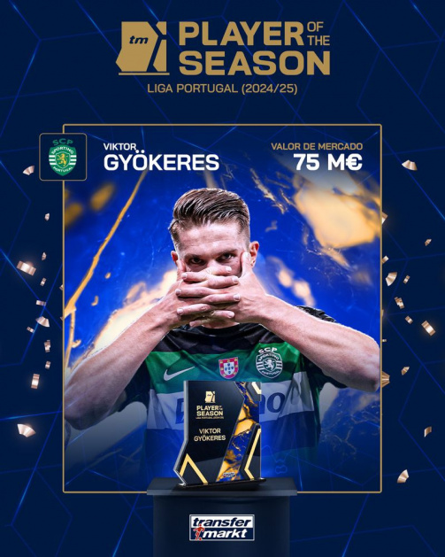 Gyökeres eleito 'Player of the Season' da Liga Portugal Betclic