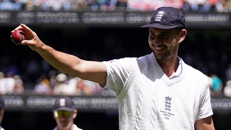 Josh Tongue celebrates his five-wicket haul on day one of the Boxing Day Test at the MCG (PA Images)
